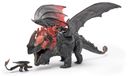 Figurine Dragon Rouge Mort - 28 cm - Avec figurine Sans-dent - Comment entraîner son dragon