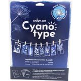 Geniet Art Kit 10 Cyanotype A4-vellen + 1 A4-plaat