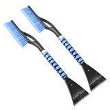 YLCVBUD 27" Sneeuwborstel en IJskrabbers Afneembare Draaibare, Zachte Haren Hoofd, Foam Grip, voor Auto, Vrachtwagens, of SUV Venster & Voorruit Tool (2 stuks)