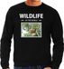 Bellatio Decorations Wildlife of the World Dieren foto sweater Luiaard - zwart - heren - cadeau trui Luiaarden liefhebber L