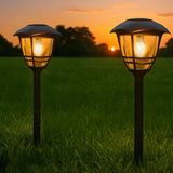 RexTech LedKoning B.V. Solar tuinverlichting pad 'Prickle' - Set van 2 - Zwart