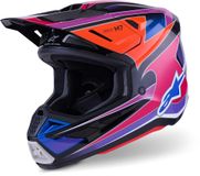 Alpinestars S-M7 Fuse Blauw Lila Crosshelm - Helm