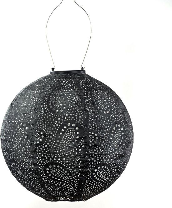 LUMIZ Solar Buitenlamp - Paisley Rond - 30 cm - Donker Grijs