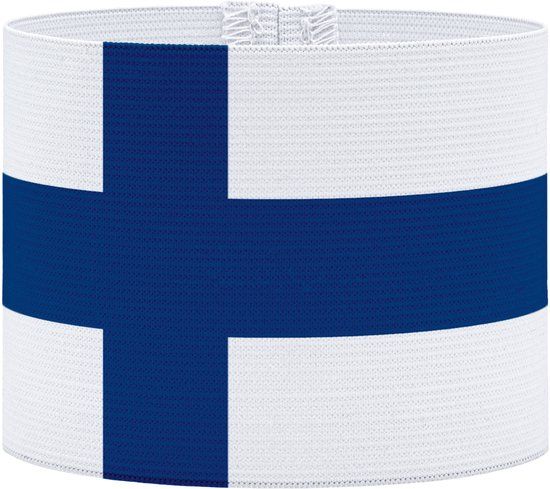 Aanvoerdersband Finland Senior Blauw en wit Polyester/Elastaan