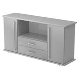 hjh OFFICE PRO Dressoir met Deuren + Lades | Grijs/Zilver | 166,1 x 44,8 x 84 cm | Kapa SB