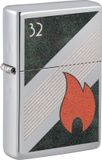 Zippo Stormaansteker, Retro Flame Logo 1932, vintage, hoogglans gepolijst chroom, Color Image, navulbaar, herbruikbaar, windbestendig design, geschenkdoos, gemaakt in de VS
