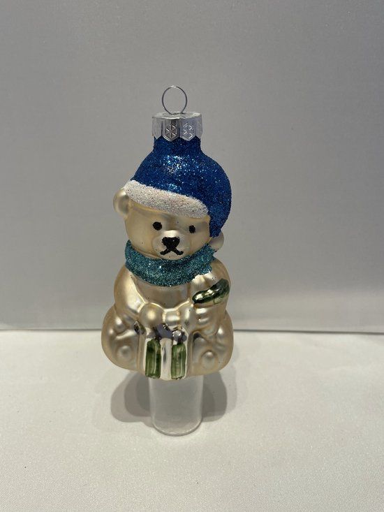 Decoris Kerstballenmix - 16 Glasen Kerstballen - Wit/Zilver/Blauw/Bruin