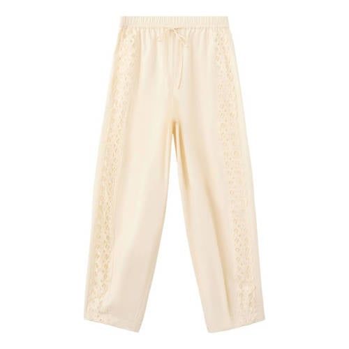 Mango straight regular waist casual broek beige