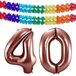 Folat Verjaardag Leeftijd folieballon - 40 jaar - rosé goud - 86 cm - cijferballon groot - incl 2x feestslingers