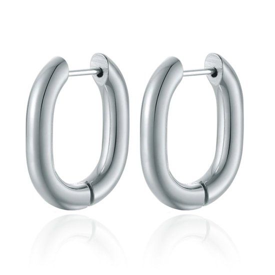 LGT JWLS Heren Oorbellen Geometric shape 2 - Zilver