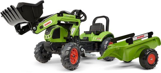 FALK Claas Arion 410 Traptractor met Voorlader en Aanhanger - Groen