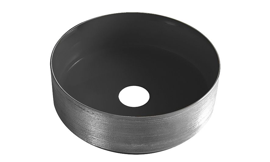 Wiesbaden Mondri - Wastafel - Rond - 36 x 36 x 12 cm - Mat Zwart/Gunmetal