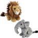 Ravensden - Knuffeldieren set leeuw en olifant pluche knuffels 18 cm