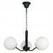 EDYLIT Lampe suspendue noire avec sphères blanches, style glamour, 3xE14