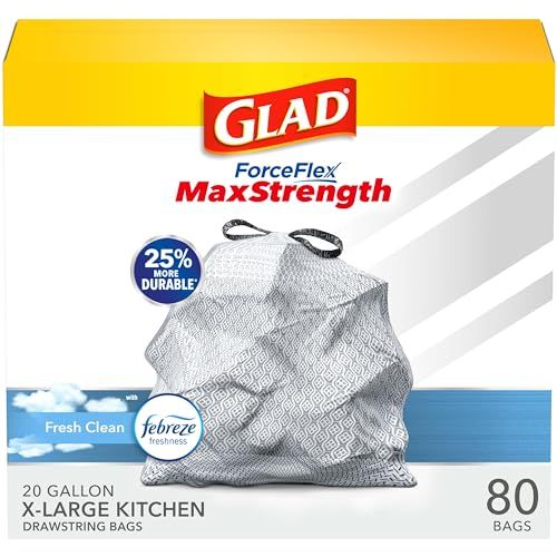 GLAD ForceFlexPlus XL 20 Gallon Kitchen Trash Bags - 80 Count