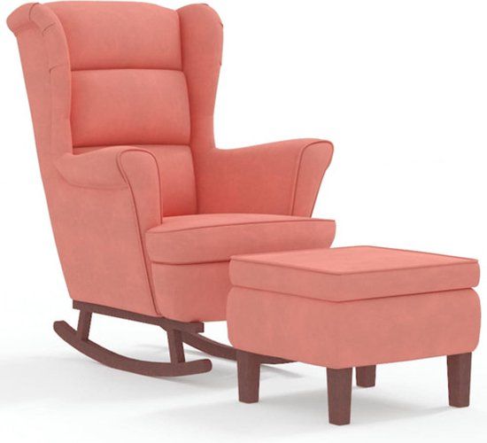 VidaXL Schommelstoel Roze Fluweel Hout