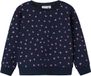 NAME IT Pull Enfant Col Rond Coupe Regular Tissu Doux Coton Fleuri Bleu Foncé