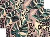 Unique Living Placemat Jungle - 4x - Monstera bladeren - 44 x 28 cm - tafeldecoratie - panterprint