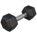 Gorilla sports Dumbbell - 1 x 5 kg - gietijzer - hexagon - halter
