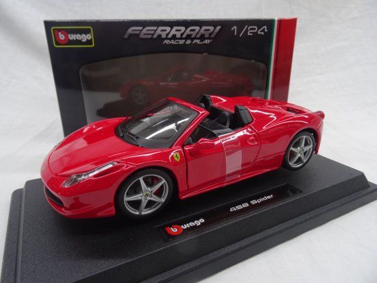 Burago Ferrari 458 Spider Rood 124 Race en Play