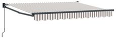 vidaXL Parasol extensible, gris clair et blanc, 3 x 2,5 mètre