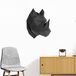 3D-sticker Neushoorn Zwart 60 x 50 cm