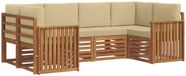 vidaXL Hoek loungeset 6-delig Acaciahout naturel et beige