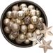 Decoris Boules de Noël et ornements étoiles - 43x pièces - plastique - champagne