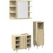 Meuble de salle de bain Sonoma Oak 3 pièces