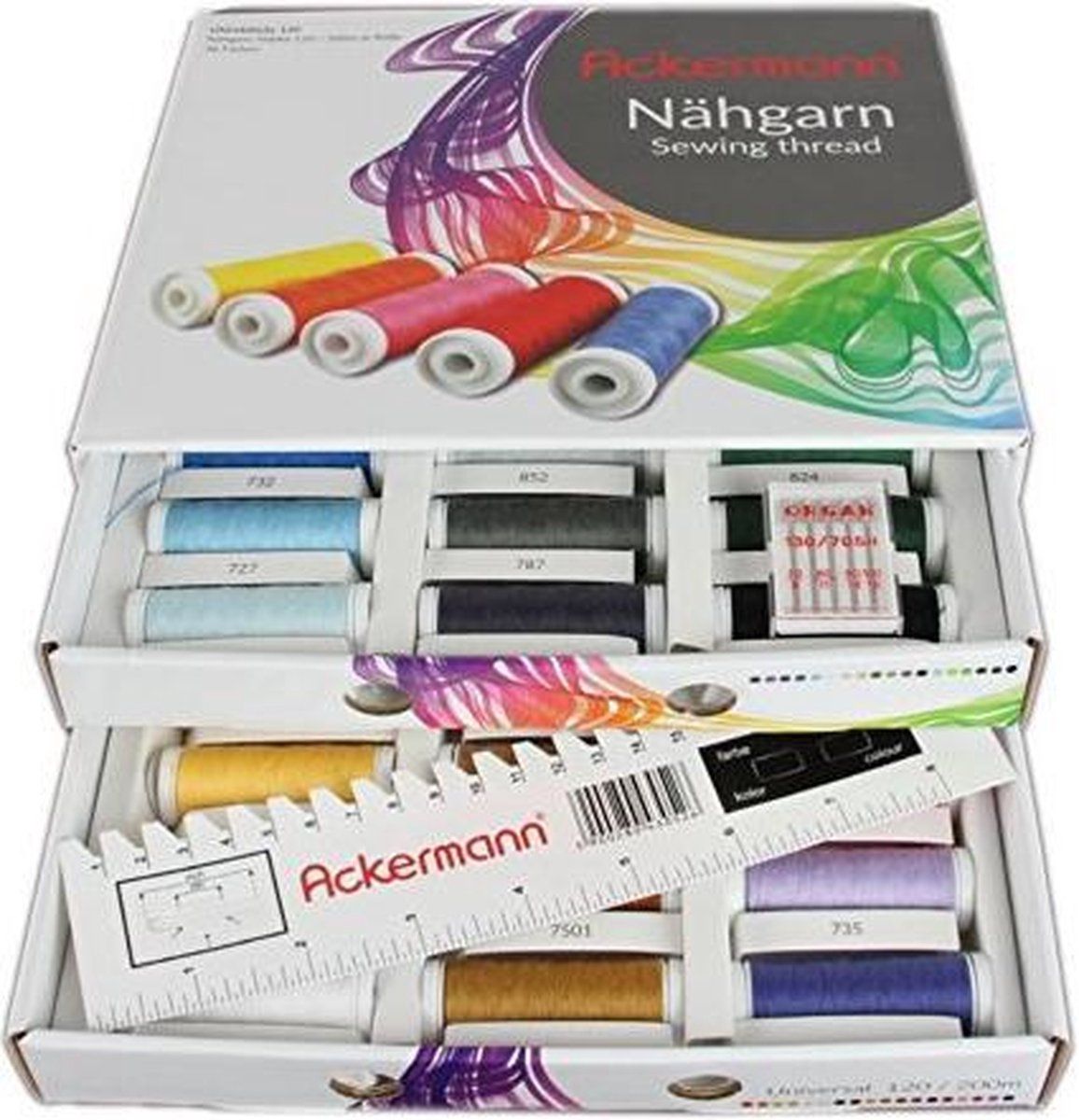 Ackermann® luxe box naaimachinegaren Wit - 5900280431264