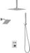 Vevor Douchesysteemset met 12 inch regendouchesysteem / 6 inch wandmontagekop / 2-in-1 handdouche, draaibare dubbele regenkop (3 functies), messing klep en afwerkset, chromen thermostaat