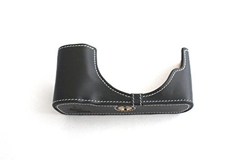 TP Handgemaakte Echt Lederen Half Camera Case Tas Cover voor Olympus EPM2 E-PM2 Zwart Kleur