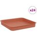 Maison Exclusive - Plateau carré pour fleurs, lot de 24, couleur brique, 15 x 15 x 2 cm