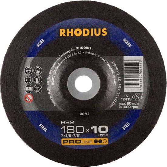 Rhodius 200266 Afbraamschijf Diameter 180 mm Boordiameter 22.23 mm Staal 1 stuk(s)