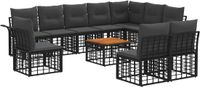 vidaXL - Buiten - bank - set - 11 - st - Zwart - en - Donker - Grijs - Polyester