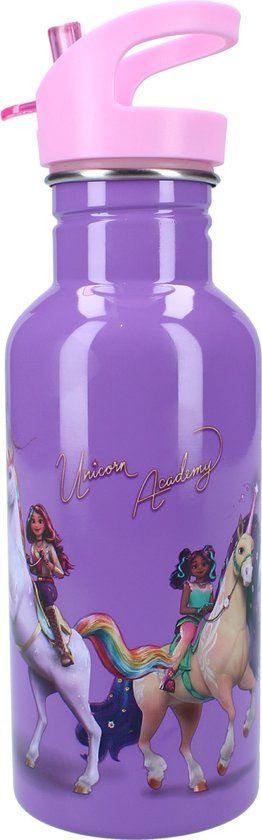 Vadobag Unicorn Academy Drinkfles en Schoolbeker - Paars - RVS - 500 ml