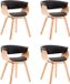 vidaXL Eetkamerstoelen 4 stuks gebogen hout en kunstleer zwart