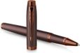 Parker IM Monochrome rollerballpen | zwarte inkt | bordeauxrode afwerking en details | fijne punt | met geschenkdoos