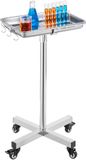VEVOR Mayo Stand, Roestvrijstalen Mayo-Lade, Laadvermogen Tot 35 Lbs, Verstelbare Hoogte 25,2"-39,8", Medische Lade Op Wielen Met Verwijderbare Lade voor Spa, Salon, Kliniek, Persoonlijke Verzorging
