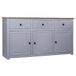 vidaXL Dressoir Panama Range 135x40x80 cm Massief Grenenhout Grijs