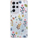 Samsung Galaxy S21 Ultra Fleurs colorees bedrukt siliconen hoesje