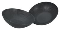 CreaTable, 33045 Serie Vesuvio Black Set van 2 slakommen van aardewerk, zwart