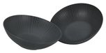 CreaTable, 33045 Serie Vesuvio Black Set van 2 slakommen van aardewerk, zwart