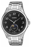 CASIO MTP-M110D herenhorloge, zwart, quartz, analoog, met maanfase, roestvrij staal