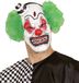 Widmann - Monster & Griezel Kostuum - Gruwelijk Halfgezichtmasker Killerclown Met Haar En Minihoed - Rood, Wit / Beige - Halloween - Verkleedkleding