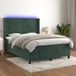 Maison Exclusive - Lit boxspring avec matelas et éclairage LED, vert foncé, 140x200 cm, velours