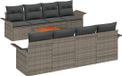 vidaXL Banc de jardin 9 pièces Gris polyrattan
