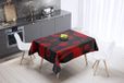 Bonamaison Tafelkleed, Anti-Mold, Sneldrogend, Waterdicht, 100% Polyester Tafellaken, rood Zwart, 140 x 140 Cm