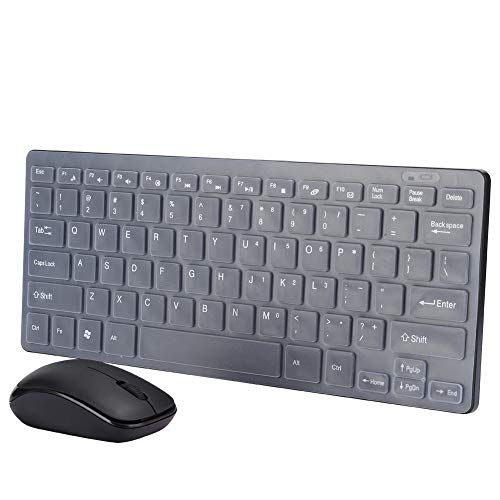 Topiky Draadloze toetsenbord- en muiscombinatie voor Windows, 2,4 GHz draadloze toetsenbordmuis met micro-USB-ontvanger voor pc/laptop, 3 knoppen Bluetooth-muizen en 78-toetsen toetsenbord(Zwart)
