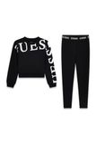Guess Ensemble LS ACTIVE TOP + LEGGINGSSET Jet Black A996 taille 7 longueur N
